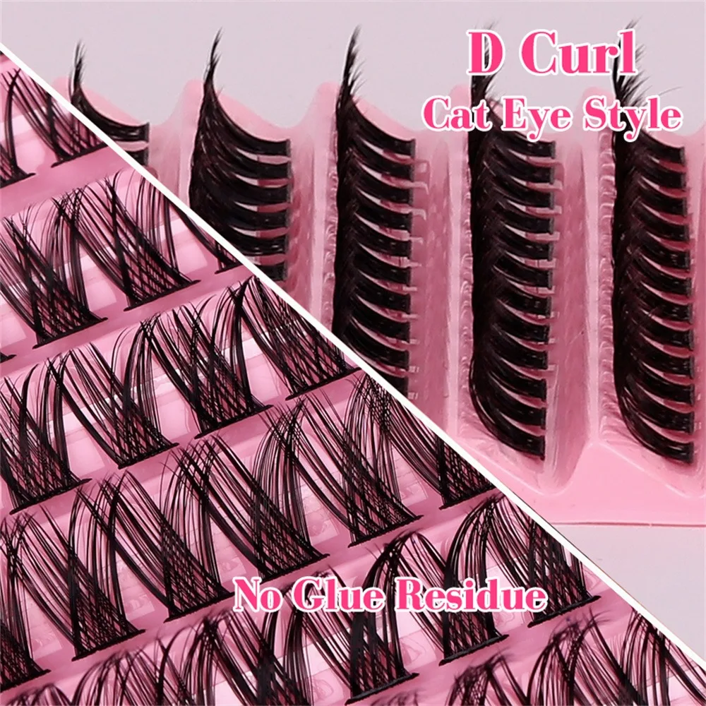 Lash Clusters 120pcs Cluster Lashes 8-16mm Wispy Individual Lashes Extensions Natural Look Lashes D Curl Fluffy Cluster Lashes