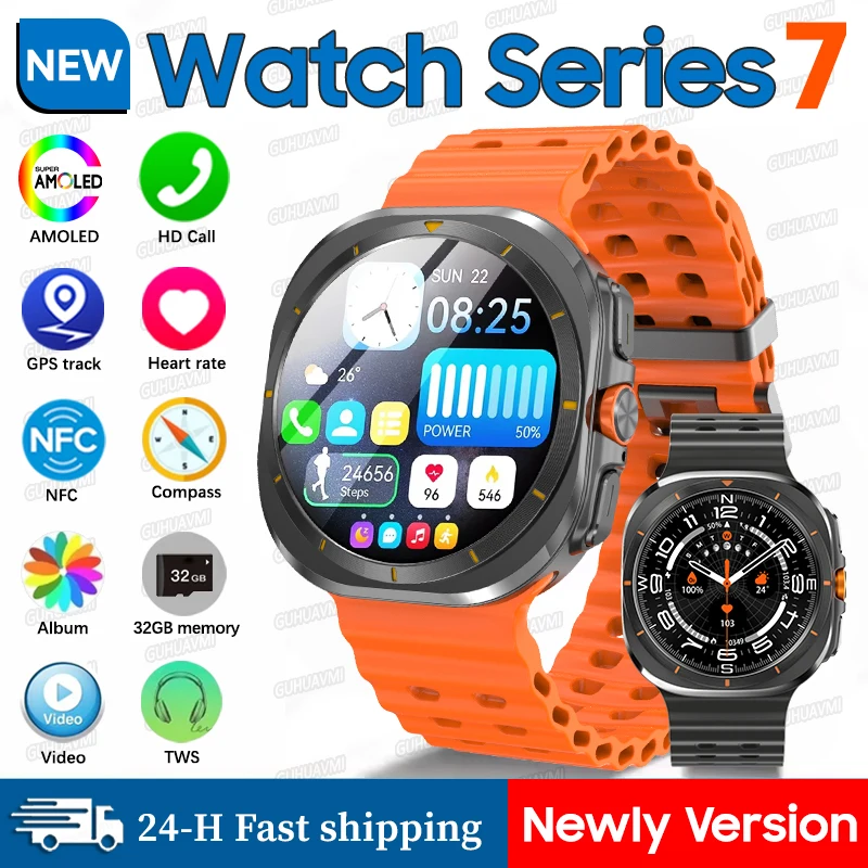 

New DT Watch 7 Ultra Classic 47mm Smart Watch 32GB Memory GPS NFC MP3/MP4 Player Heart Rate IP68 Waterproof Sports Smartwatch