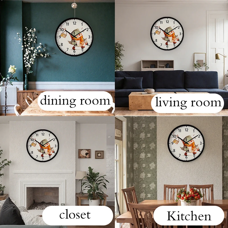 ساعة حائط معلقة صامتة على شكل طائر صغير كرتوني على مهل، مناسبة لغرفة المعيشة والمدرسة وغرفة الدراسة وغرفة النوم وهدية للأطفال