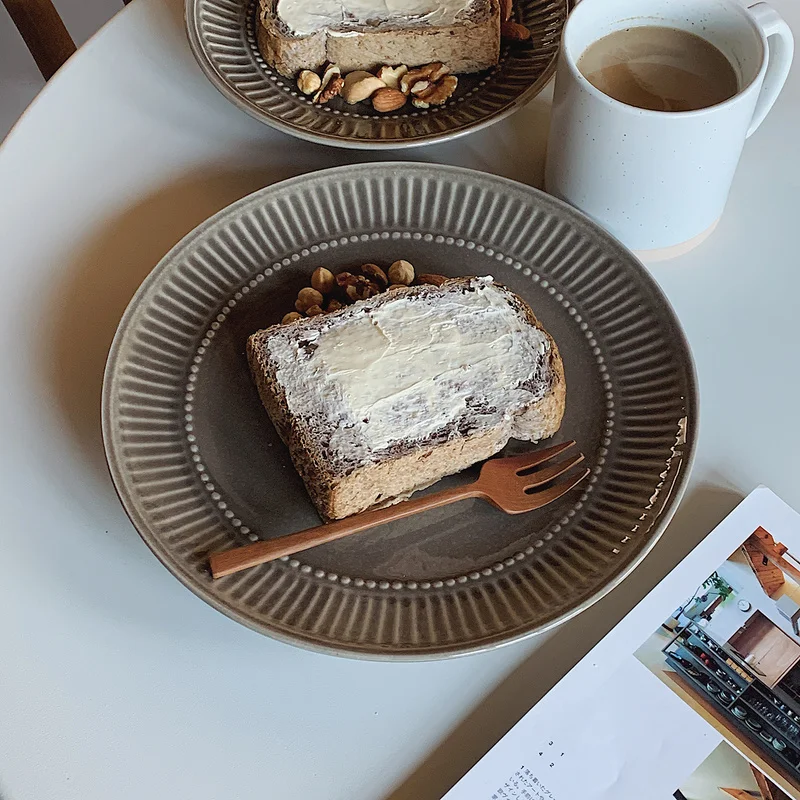 

Ceramic Vintage Trinket Plate Party Microwaveable Dessert Pasta Dishes Dinner Plate Restaurant Pratos Jantar Kitchen Dinnerware