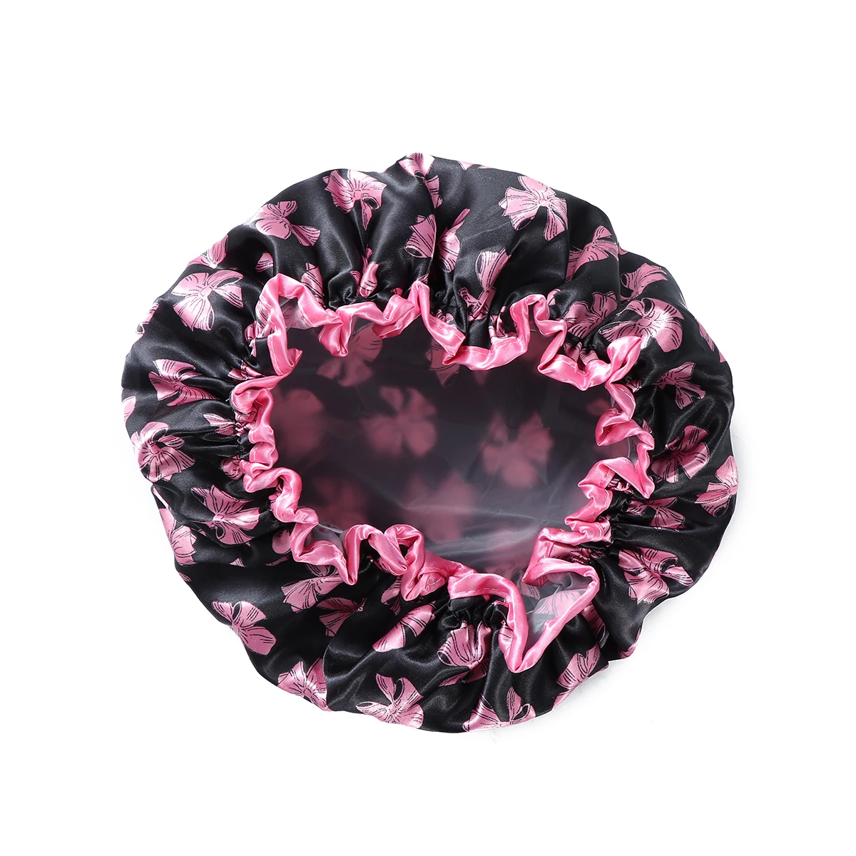

2pcs Shower Cap Bathing Hair Hat Kitchen Dust Proof Waterproof Elastic Satin Double Layer Stylish