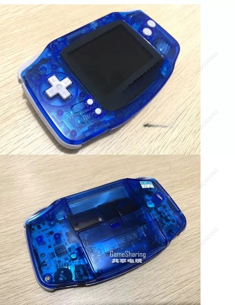 Transparent Blue Custom GBA Handheld Console Original LCD Japanese Version Retro Game Boy Advance Game Player
