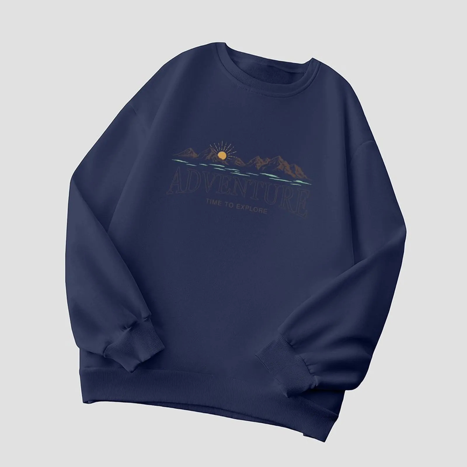 Moletons femininos o-pescoço padrão impresso solto casual esportes pullovers confortável veludo manga longa camisola inverno para mulher