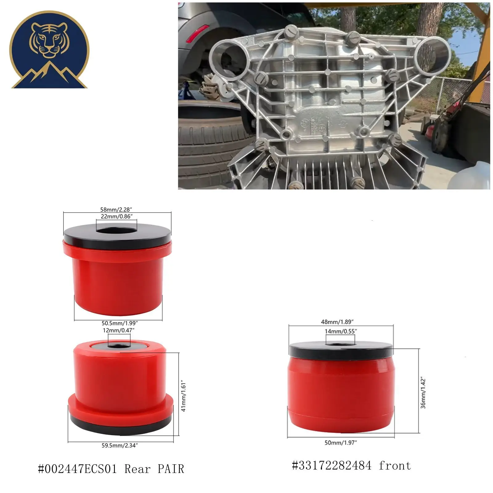 Heavy‑Duty Diff Mount Bushings 33172282484 002447ECS01 For BMW E46 M3 Z4 E85 M 3.2L S54 Differential Upgrade