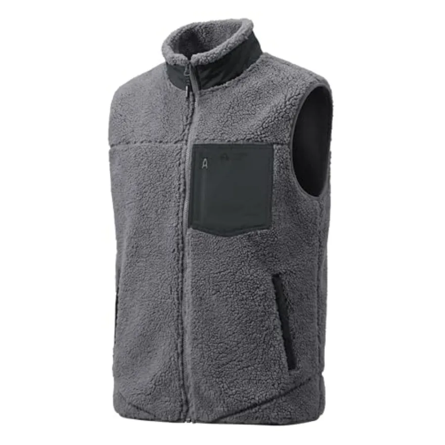 

Pioneer Camp Men's Sherpa Fleece Vest Full Zip Up Winter Outerwear Vests Heavyweight Warm Cozy Fuzzy with Zipper Pockets