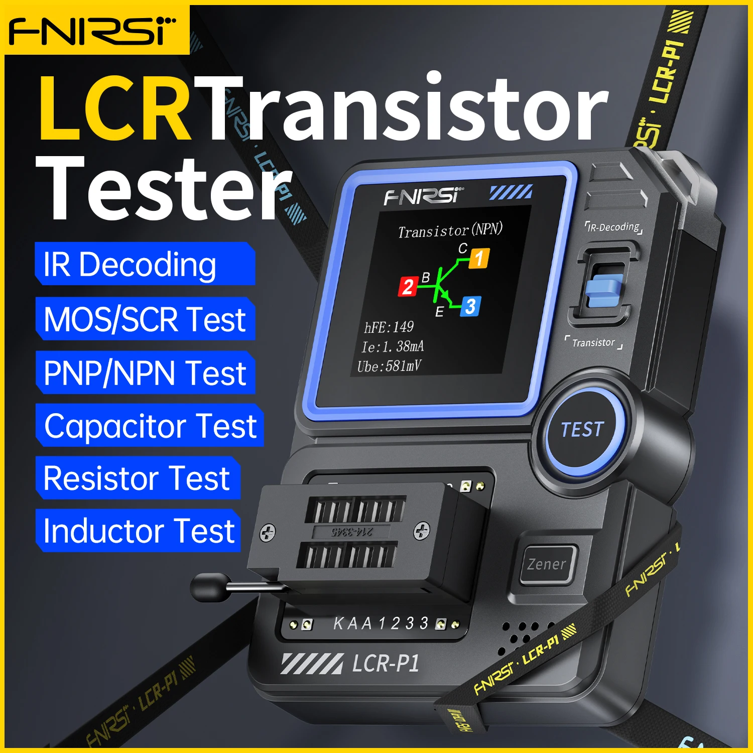 LCR-P1 Transistor Tester Diode Triode Capacitance Resistance Meter LCR ESR Meter NPN PNP MOSFET IR Multifunction Tester