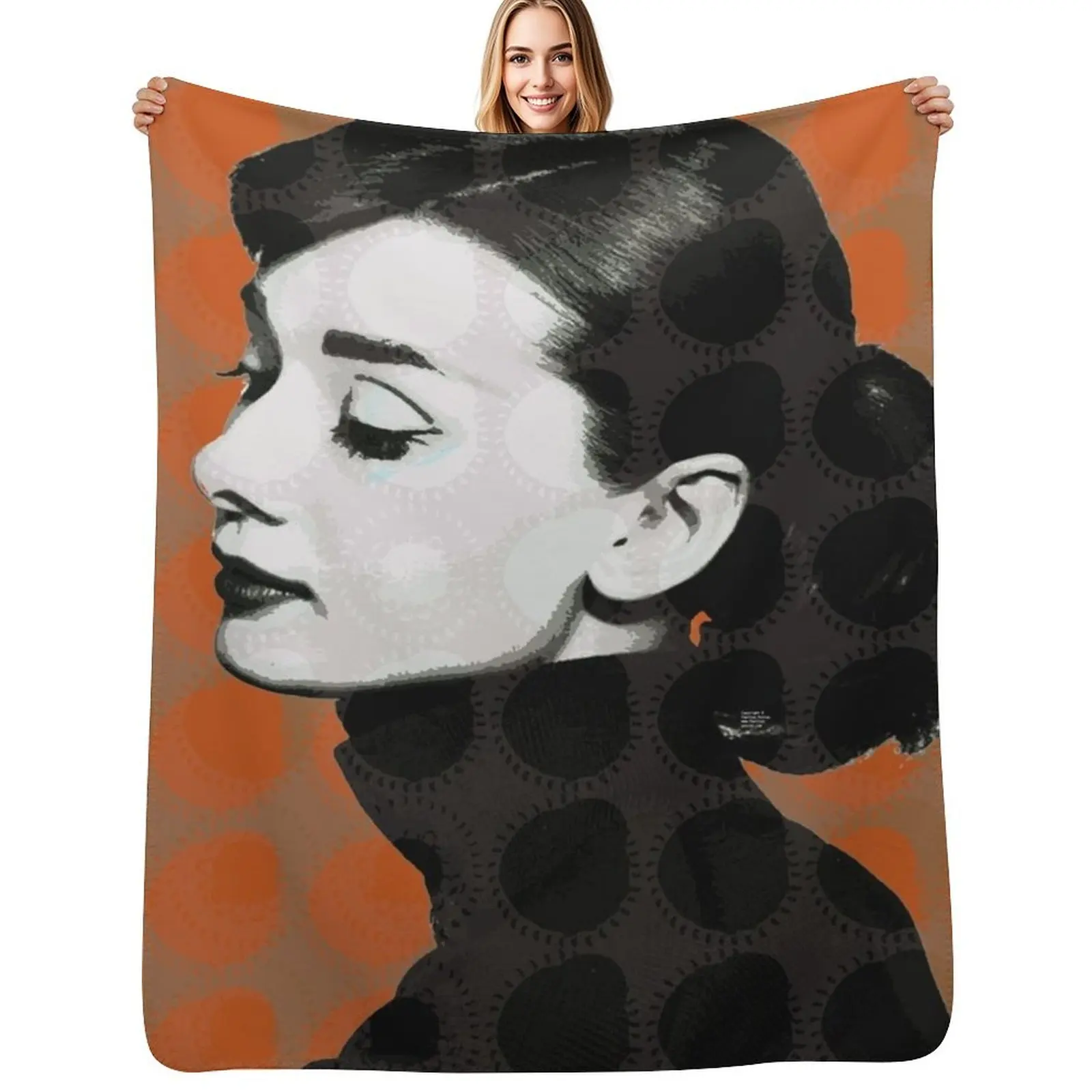

Movie Stars_Audrey Hepburn_Be Kind. Throw Blanket Cute Plaid wednesday Blankets