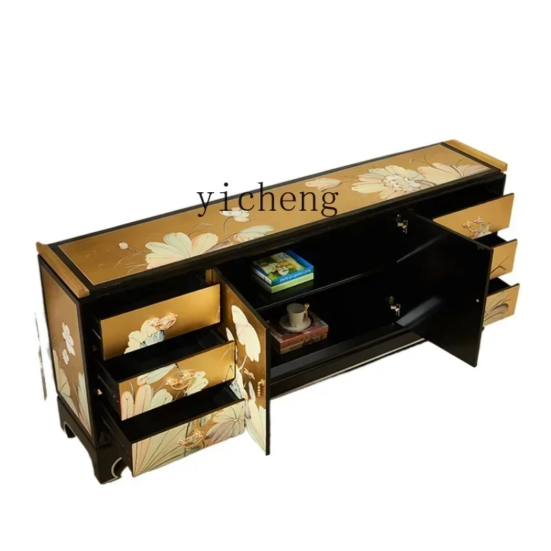 

ZF sofa back cabinet solid wood porch dining side partition living room decorative tea table side cabinet