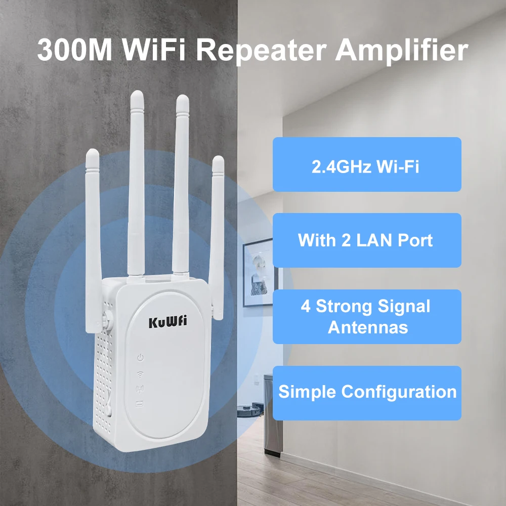 KuWFi 2.4G 5GGHz Dual Band Wireless WiFi Extender 1200Mbps WiFi Router Wall Mounted Enhancing Network Amplifier Wi-Fi Repeater