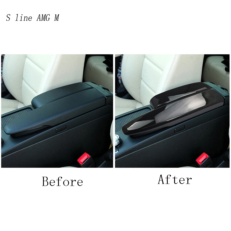 For Mercedes Benz C Class W204 GLK X204 Car Center Console Stowing Tidying Armrest box protect stickers cover Trim Accessories