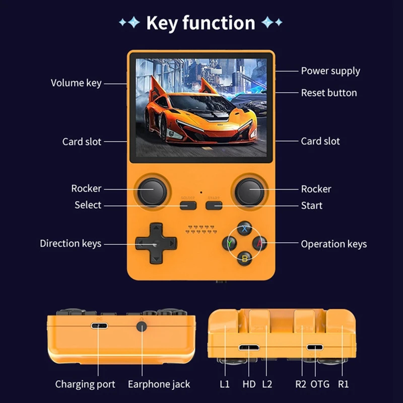 X35s console de videogame portátil hall joystick código aberto 16g + 128g controlador de jogo retro para psp/gba/n64/md emulador