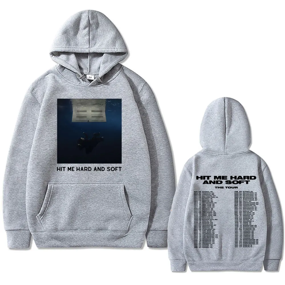 Hit Me Hard and Soft The Tour 2024 Music Album Double Sided Print Hoodie Men Women Fashion Oversized Pullover Male Streetwear