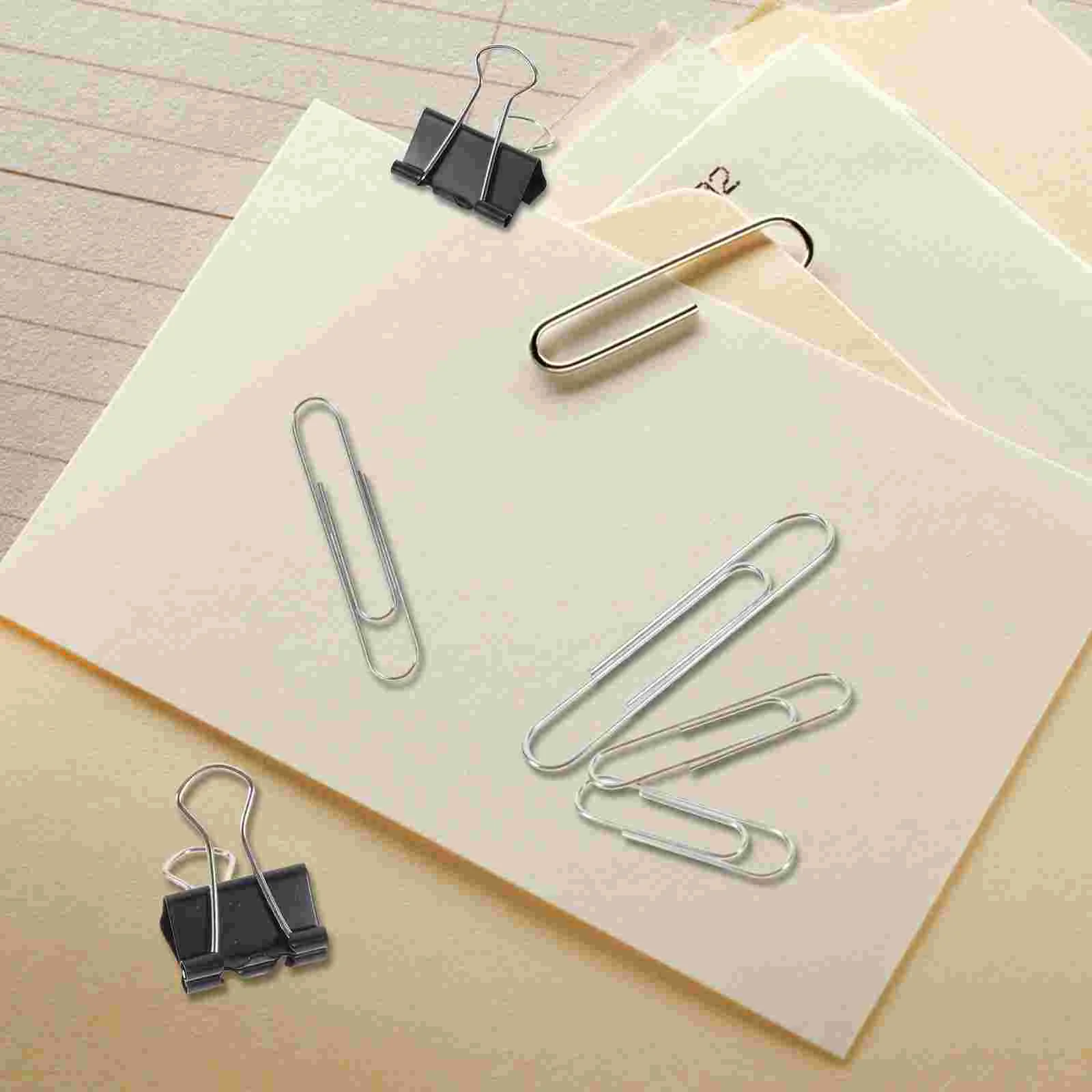 

1 Box of Multi-function Paper Clips Colored File Clips Long Tail Clips Office Clip Combination Set binder clips