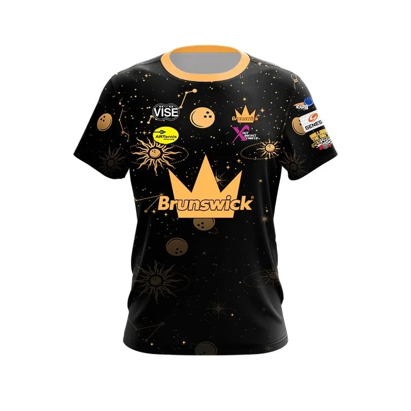Hot 26 New Men Brunswick Cute Garden Gnome Floral Split Color Bowling Jersey Short Sleeve Performance Sports Tee Family Kids Tee