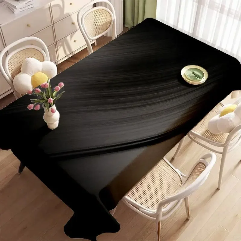 One square tablecloth, a soft and fashionable black and grey gradient tablecloth, washable and easy to clean.