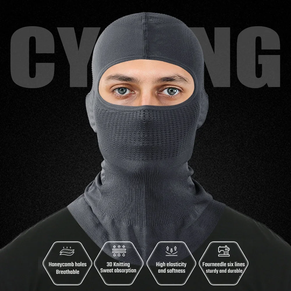 Imagem -02 - Balaclava Chapéu Máscara Facial Completa Respirável Proteção Solar Capa Elástica para Esportes Caminhadas Acampamento Esqui ao ar Livre Lenço de Cabeça Masculino