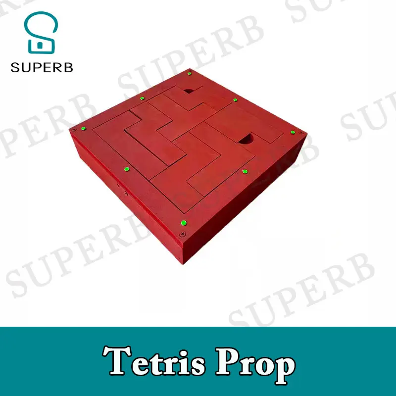 Superb escape room prop Tetris props collect all pieces to put them on the wooden box in correct way to unlock Tangram  Jigsaw