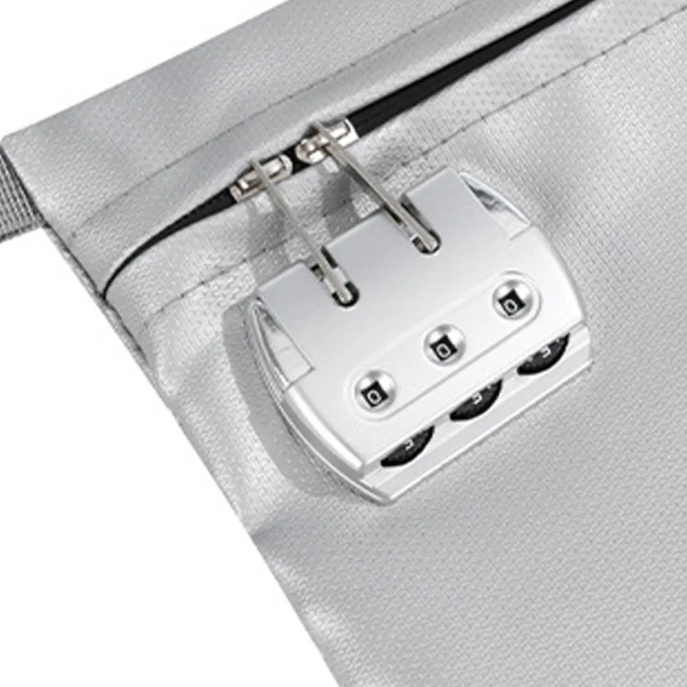 

Огнестойкий кодовый замок Огнестойкая сумка для документов Термостойкая с замком Безопасная папка для файлов Портативная большая вместимость