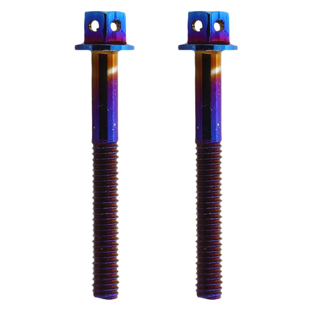 

2Pcs Burnt Titanium Screws Colorful Iridescent Effect for Electric Motorcycle License Plate Modification Decorative