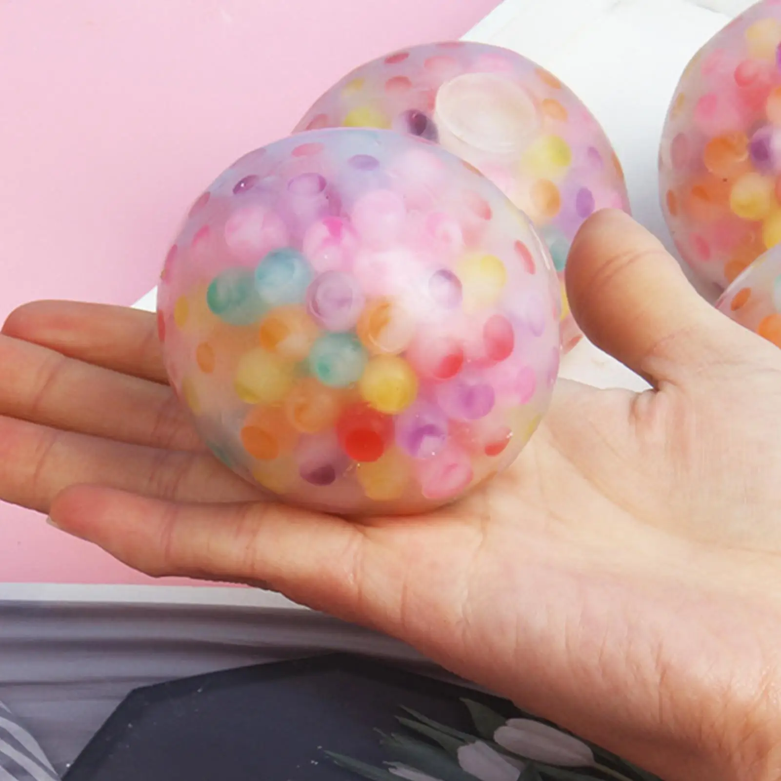 

Мягкий медленно восстанавливающий форму мяч-антистресс с бусинами для детей: для класса, школы, работы, учебы, дома, путешествий, релаксации