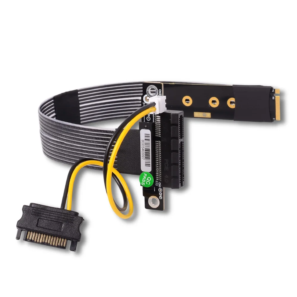 PCIE 5.0 X4 To M.2 NVMe Signal Extension Cable 180 Degrees GEN5 128Gbps High Speed for 2242 2280 SSD Riser Adapter Customized
