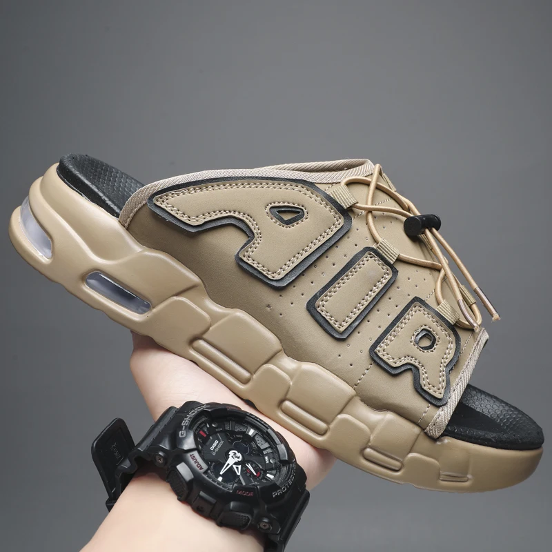 Meilleures chaussons pour hommes coussin d'air conception sandales été nouveau PVC doux antidérapant hommes chaussures de sport pour hommes tongs Sandalias Hombre