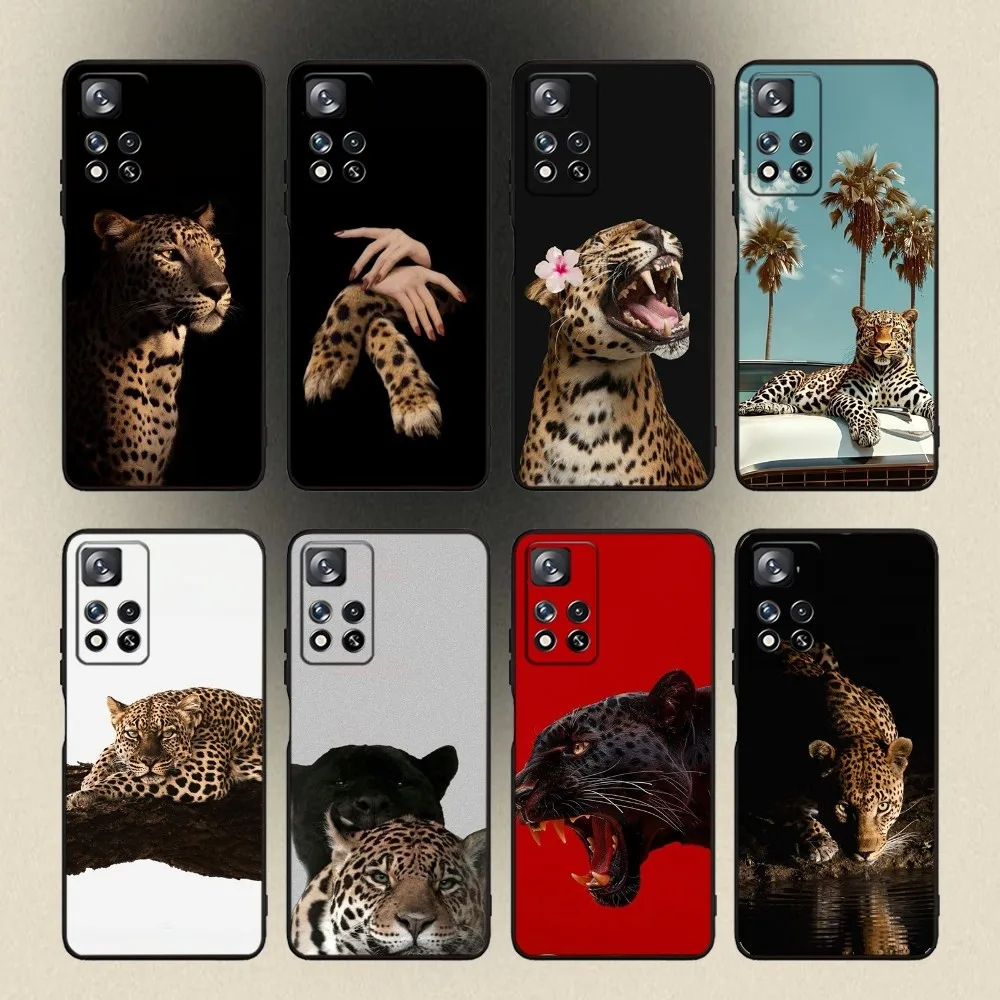 Fashion Tiger Leopard Phone Case For Samsung Galaxy A20,A21s,A22,A31,A32,A52,A53,A72,73,A80,A91 Soft Black Cover