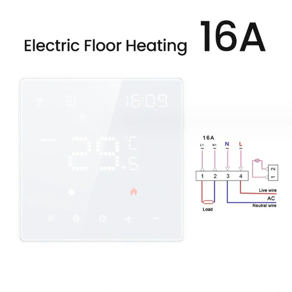 Panel de Control de temperatura, termostato inteligente programable para calefacción de suelo, Control por voz, piezas de sistemas de calefacción de suelo