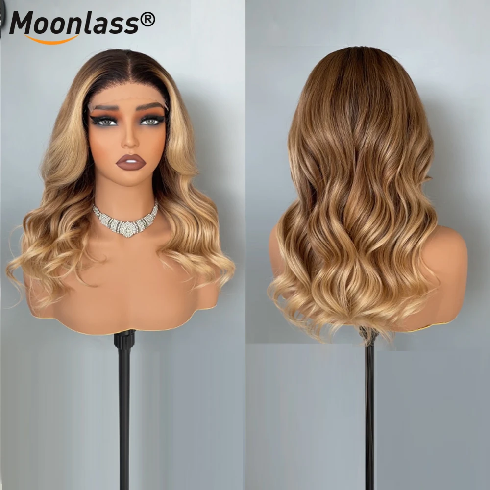 

Ombre Dirty Grey Blonde 13x6 Transparent Lace Front Wigs Halve Part Fluffy Body Wave 100% Human Hair Wigs 180% Density Remy Wigs