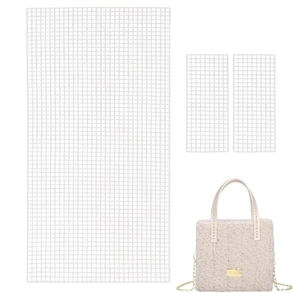 Handbag Accessories Plastic Bag Mesh Grid White Blank Mesh Canvas Net Cover Crochet Projects