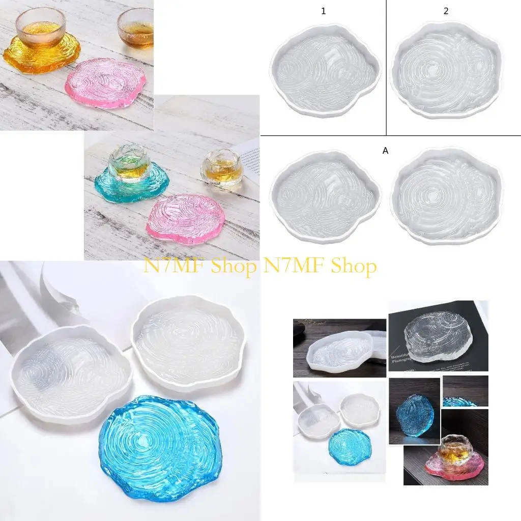 N7MF Creative Ripple UV Crystal Epoxy Resin Mold Cup Mat Tray Silicone Mo