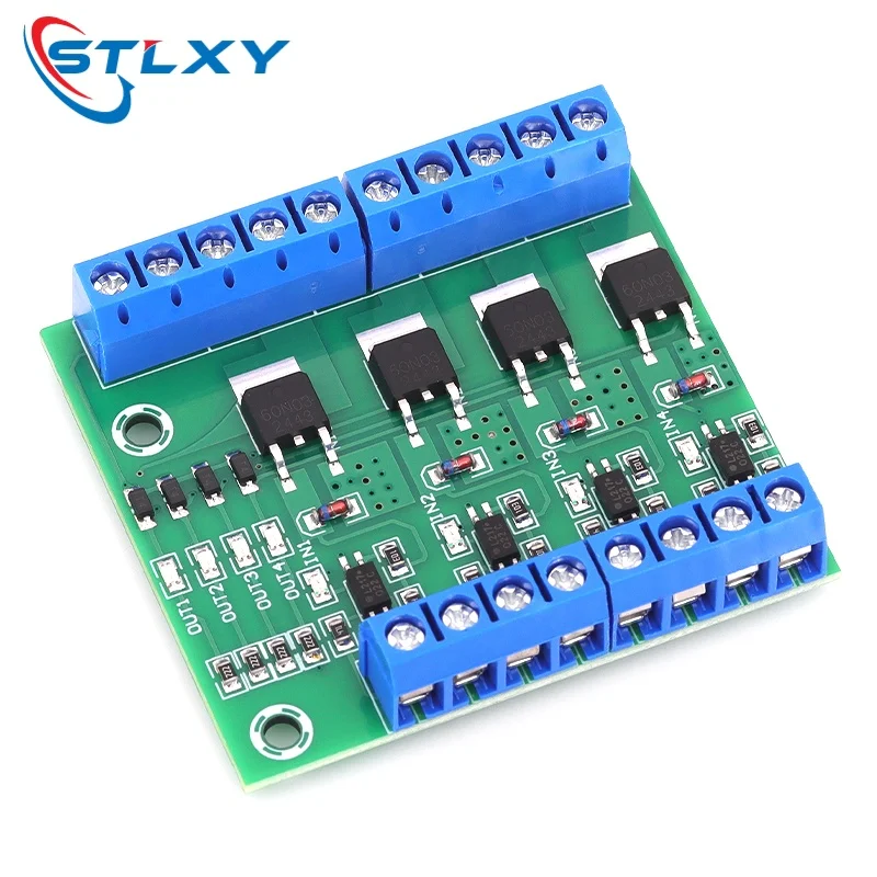 4-Channel MOSFET/FET Module 3-20V Optocoupler Isolated PLC Amplifier Driver Circuit Board