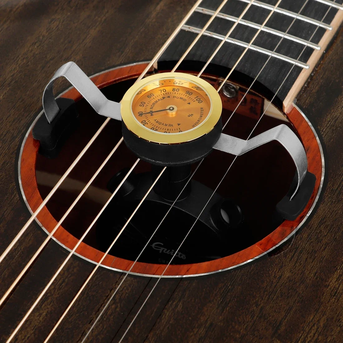 Portable Guitar Humidifier with Hygrometer Guitar Accessories ABS+Metal Soundhole Humidifier for Classical / Acoustic Guitar