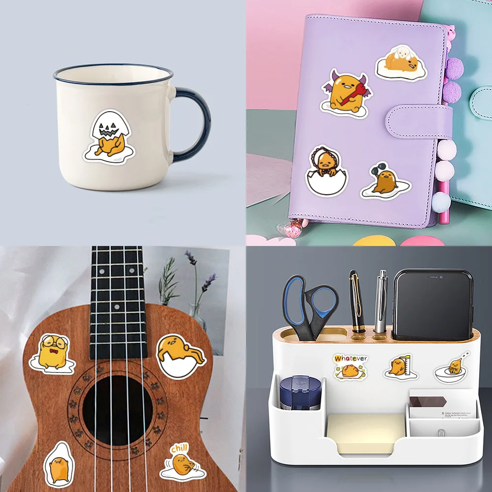 10/30/50PCS Cute Egg Yolk Sticker Graffiti Cartoon Car Tablet Luggage Bottle Guitar Scrapbook Stationery Wall Sticker Decoration