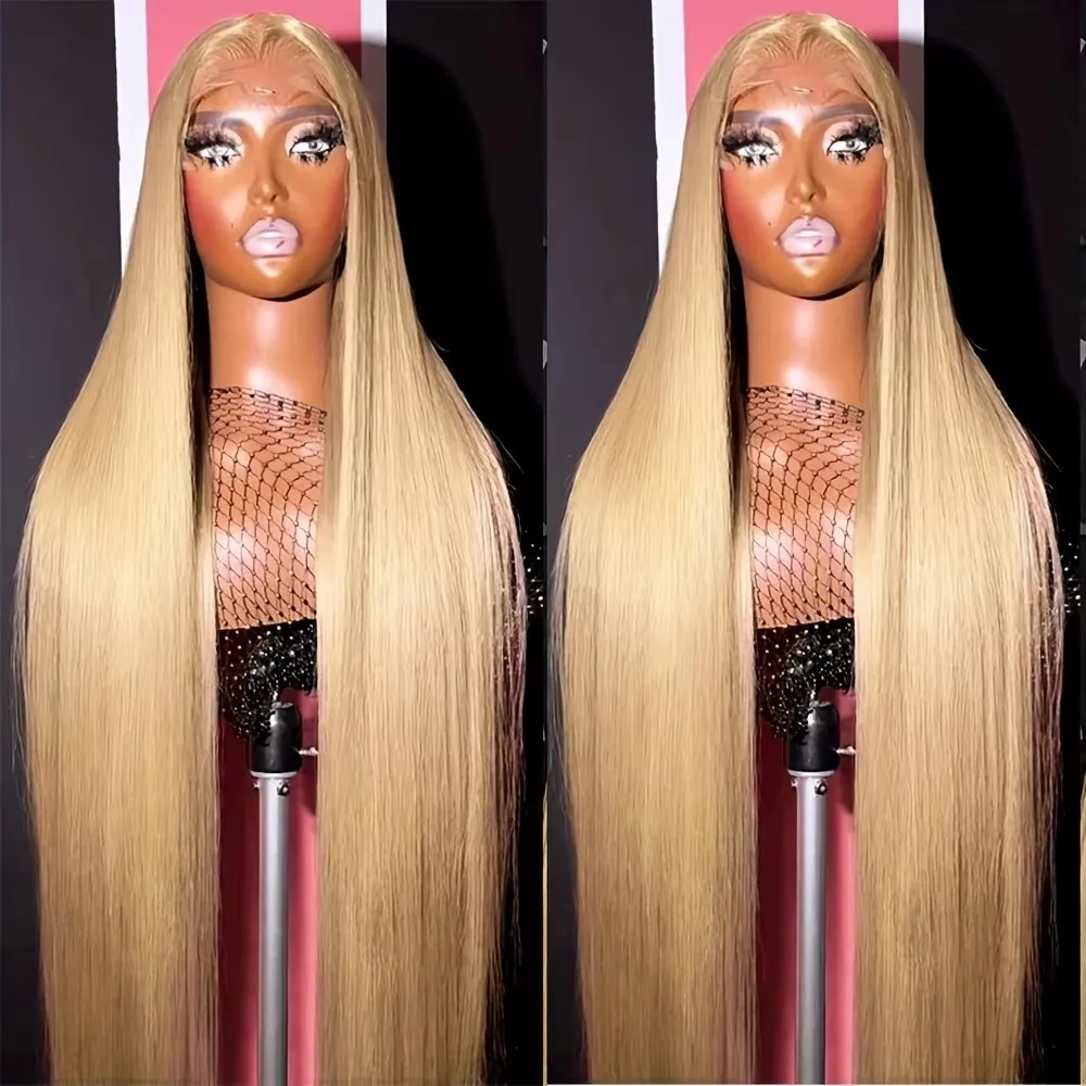 

200 Density 30 Inch Honey Blonde Straight 13x6 HD Transparent Lace Frontal Human Hair Wigs #27 Colored Remy 13x4 Lace Front Wigs