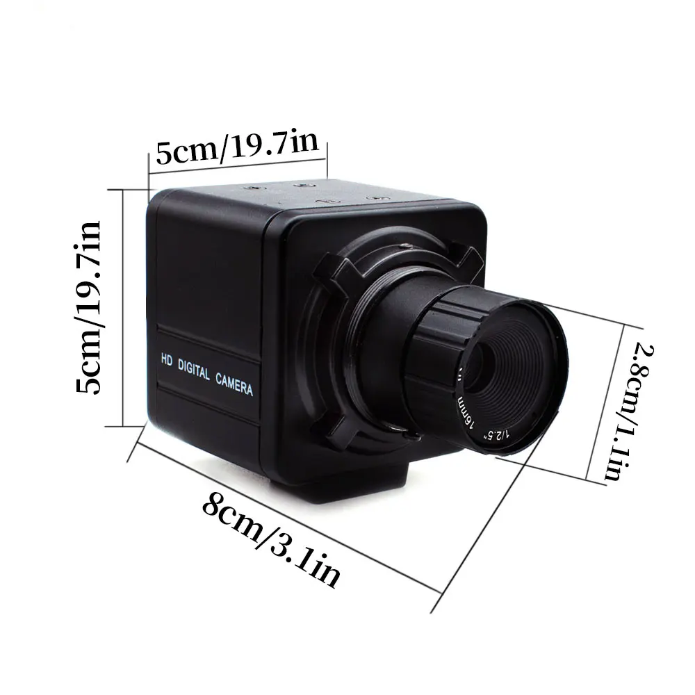 WGWK Mini Camera 3/4/5/8MP CMOS Security CCTV POE H.265+ With 16mm Fixed Focus CS Lens P2P IP POE48V Onvif Industrial Camera