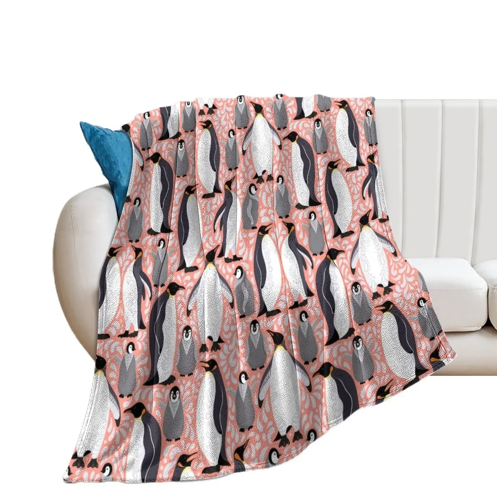 Emperor penguins and their cubs. Throw Blanket Luxury Brand Furry Soft Beautifuls Blankets