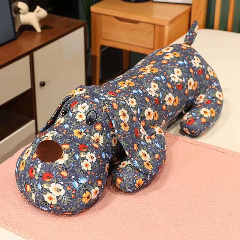 90cm Lovely Flower Dog Plush Toys Comfortable Sofa Throw Pillow Room Decoration Ornaments Soothing Doll Girls Kids Birthday Gift