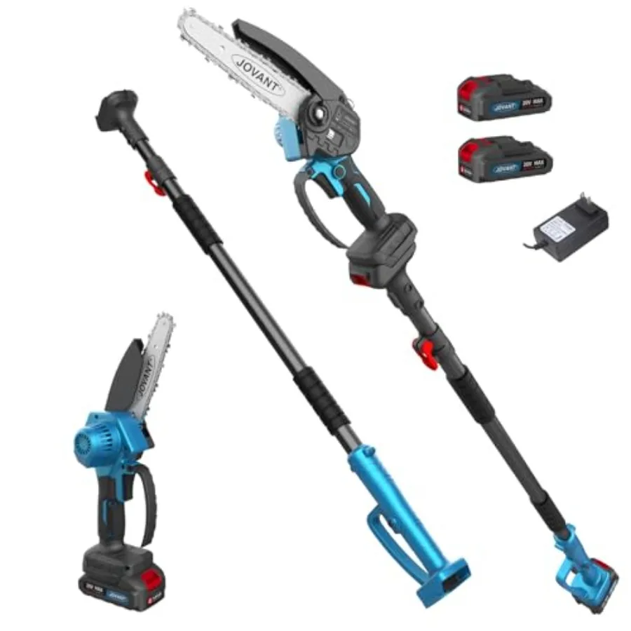 

6 Inch 2-in-1 Mini Chainsaw Electric Pole Saws for Tree Trimming Cordless Battery Powered Chain Saw with Extension Pole Tree Tr