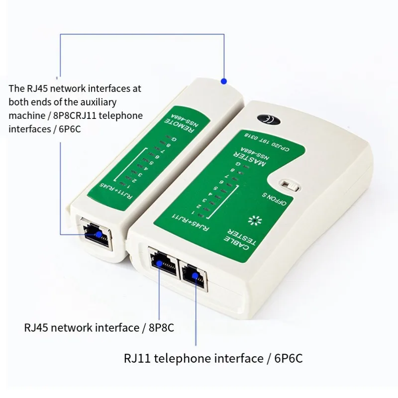 

Cable Tester For RJ45 For RJ11 Network Cable Tester Cable Finder For Telephone Cables Network Cable Detection Tool