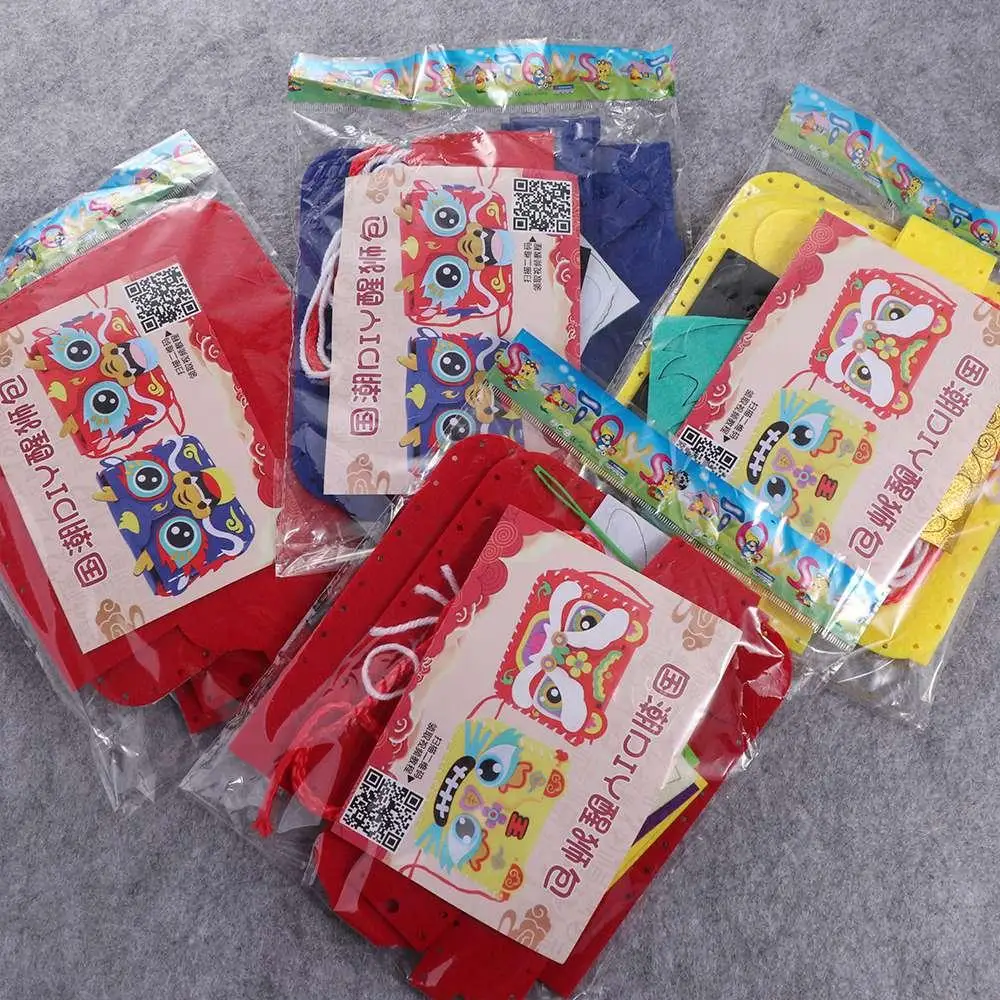 Vliesstoff DIY Löwe Tanz Tasche Haus Decoracion Chinesischen Stil DIY Drachen Tasche Spielzeug Glück Tanzen Löwe