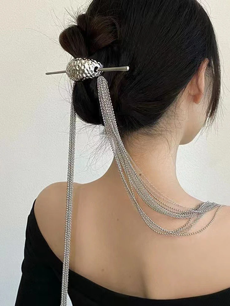 Bâton de cheveux à long pompon pour femme, queue de cheval, chignon de cheveux, épingle à cheveux chinoise Cheongsam, baguettes classiques, bijoux de cheveux, diadèmes de fête, nouveau