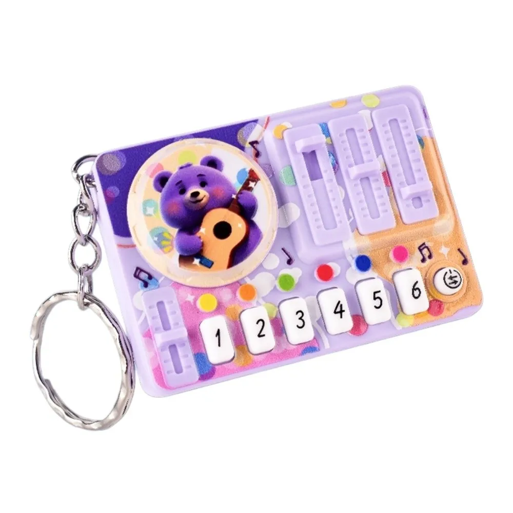 Mini DJ Live Pendant Working Finger Piano Interactive Electronic Keyboard Keyring Rhythm Key Cartoon Music Game Console Keychain