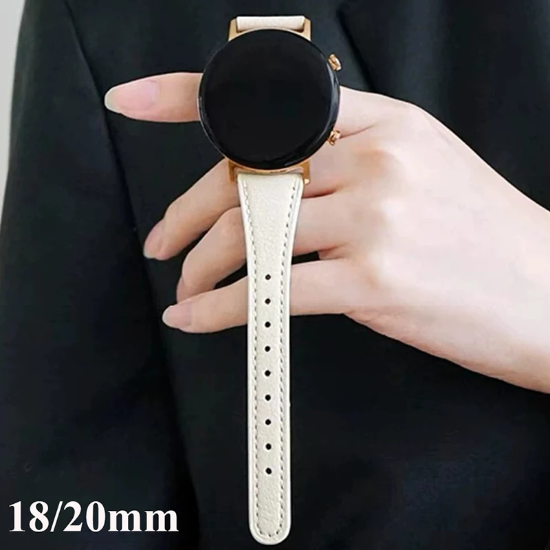Leather Band for Huawei Watch GT7 41mm GT6 GT5 GT4 Women Bracelet For Samsung Galaxy Watch 7 6 5 4 Active 2 20mm 18mm Watchband