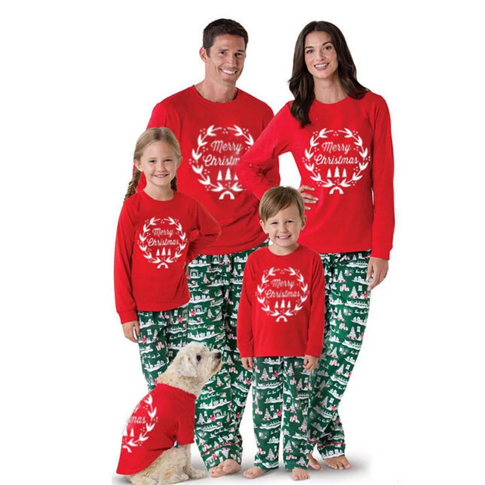 Christmas Parents Pajamas Set Holiday Outfits Family Sleepwear Sets Printed Pajamas Set For Family Pajamas Sets