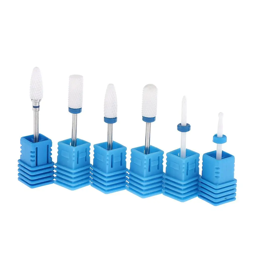 6 Stuks Cuticula Schone Nagel Set Keramische Nail Bits Voor Nagel Boor Gel