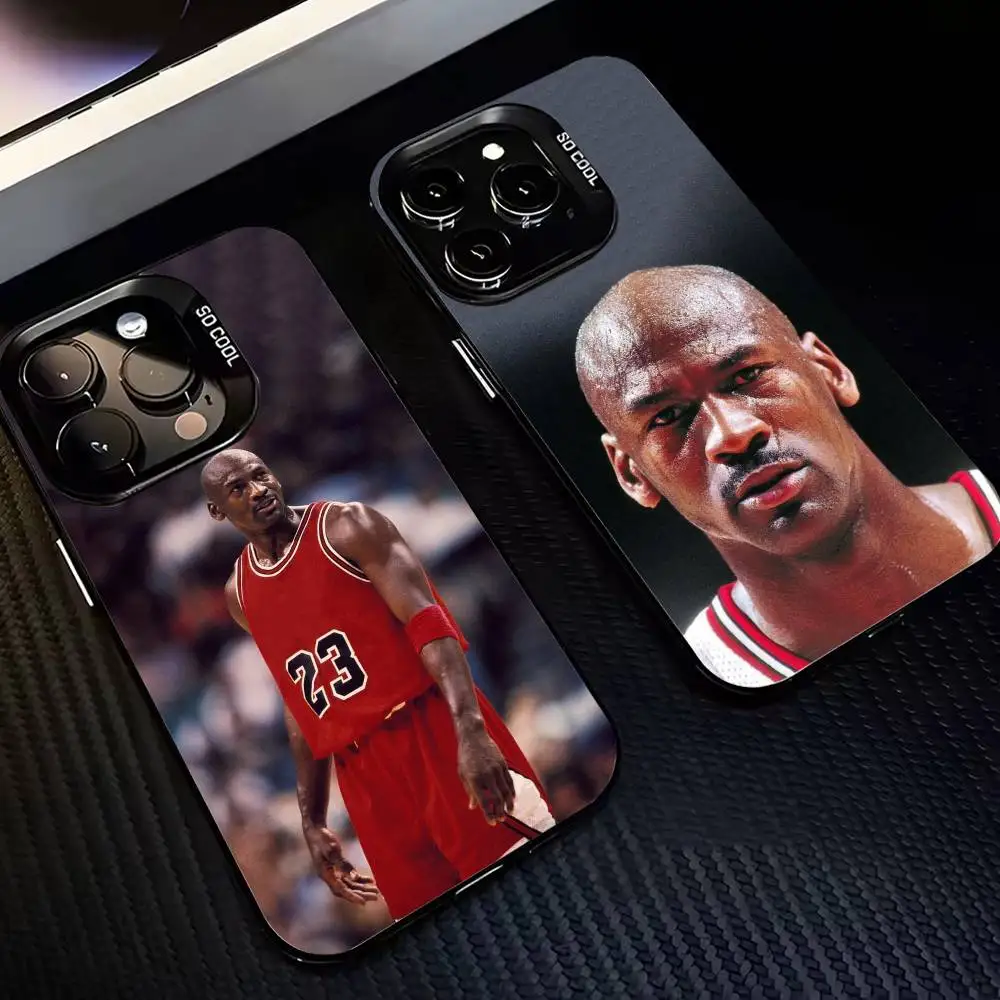 Funda para Teléfono con Diseño de Michael Jordan para iPhone 17, 16, 15, 14, 13, 12, 11, Pro, MAX, Blanca Mate, Resistente a Impactos