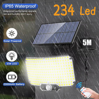 Outdoor Solar 234LED Super Bright, Motion Sensor Lights with 3 Modes IP65 Waterproof Split Design for Garden Wall Yard Lighting