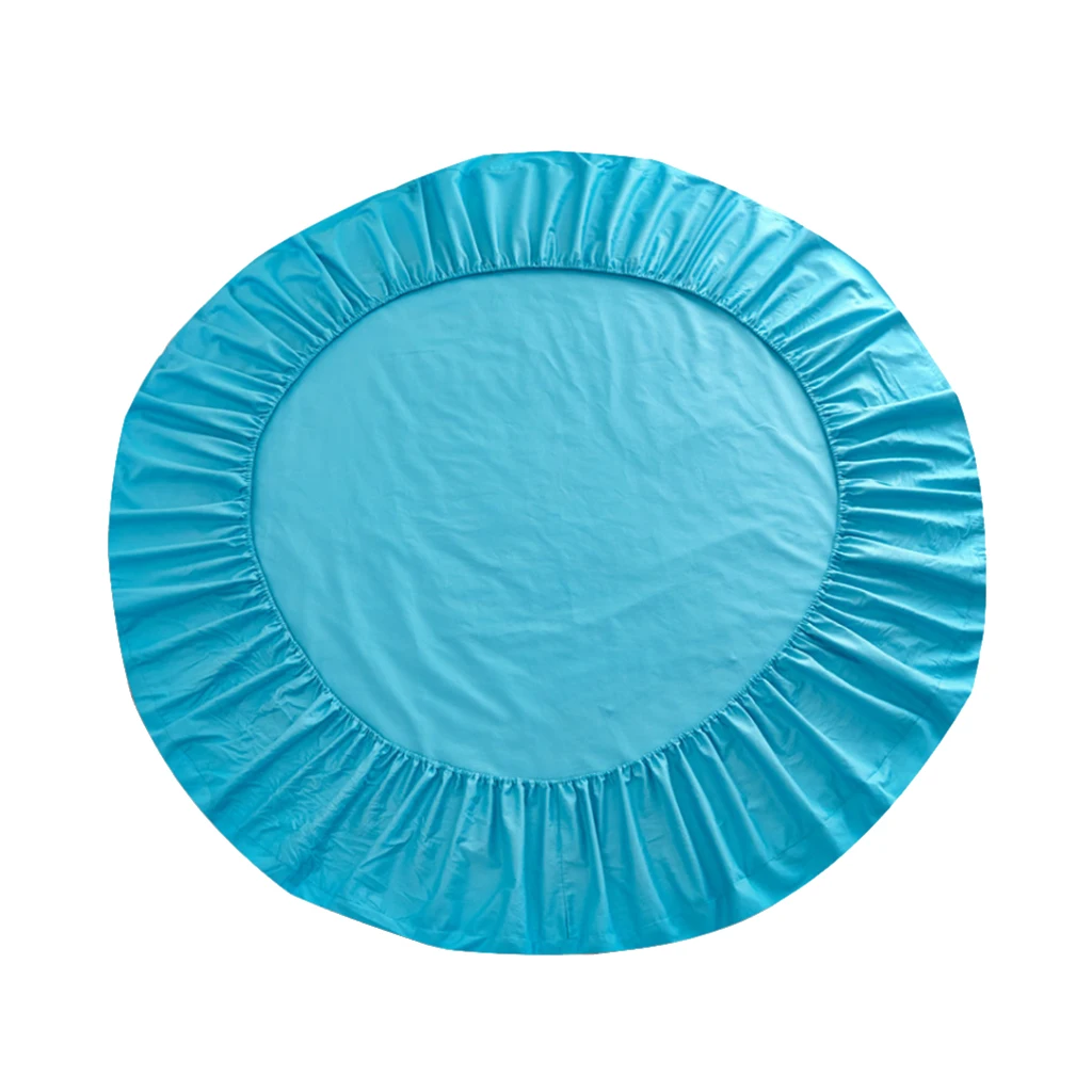 Round Bed Sheet Cover 25cm Depth 200*200cm Solid Color Fitted Sheets 16 Colors Available - Blue