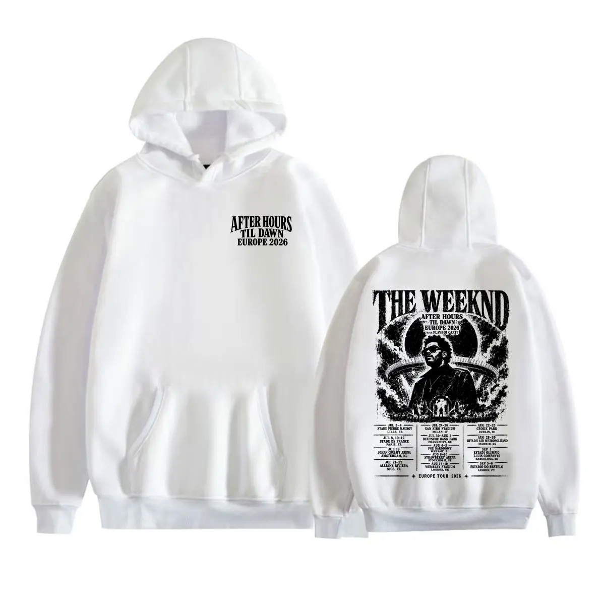 The Weeknd 2026 Europe Tour Sweatshirts After Hours Til Dawn Album Hoodies Men's Clothes Fashion Hip Hop Streetwear Hoodie Coats